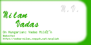 milan vadas business card